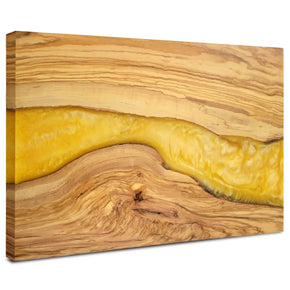 Olive Wood With Resin River Cheese Board In Yellow Color | Charcuterie Board | Serving Tray