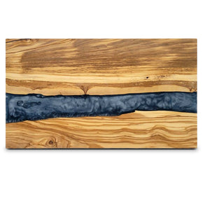 The Live Edge - Olive Wood Resin Black Charcuterie Board Serving Platter