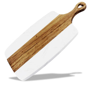 Acacia Wood With White Marble Cutting Board For Kitchen